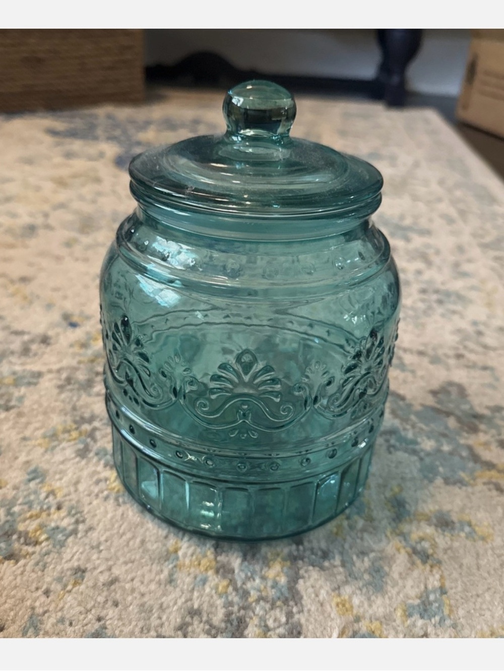 The Pioneer Woman Aqua Glass Canister with Lid